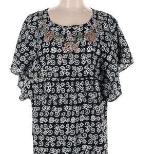 April Cornell Cotton Dress with embroidery. Size L Large great condition!